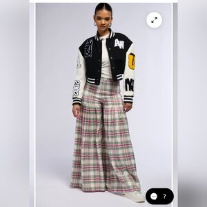 AKIRA Pink & Green Plaid Wide Leg PANTS ONLY